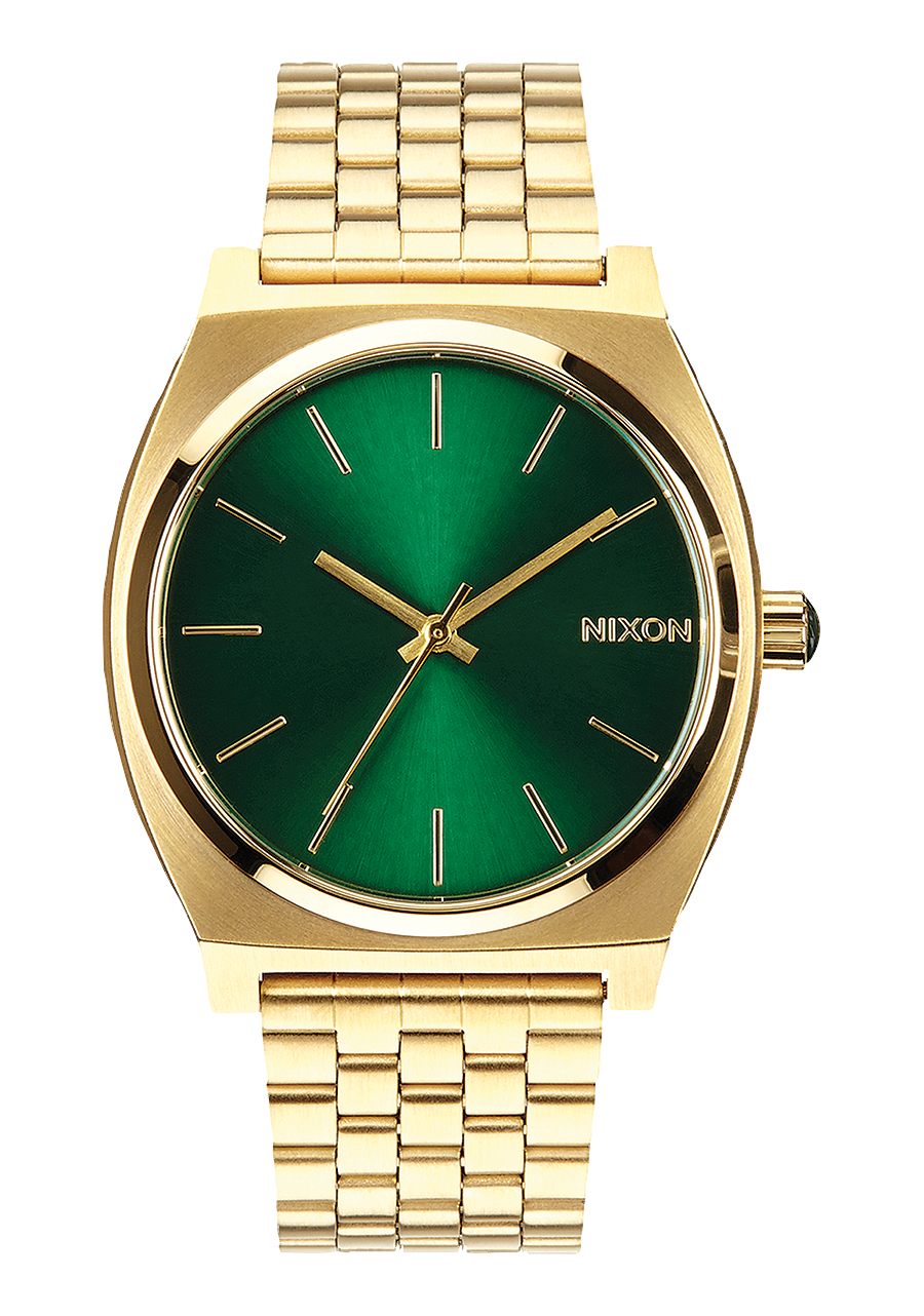 
NIXDEV01 Time Teller Analog Watch - Gold / Green Sunray - View 1