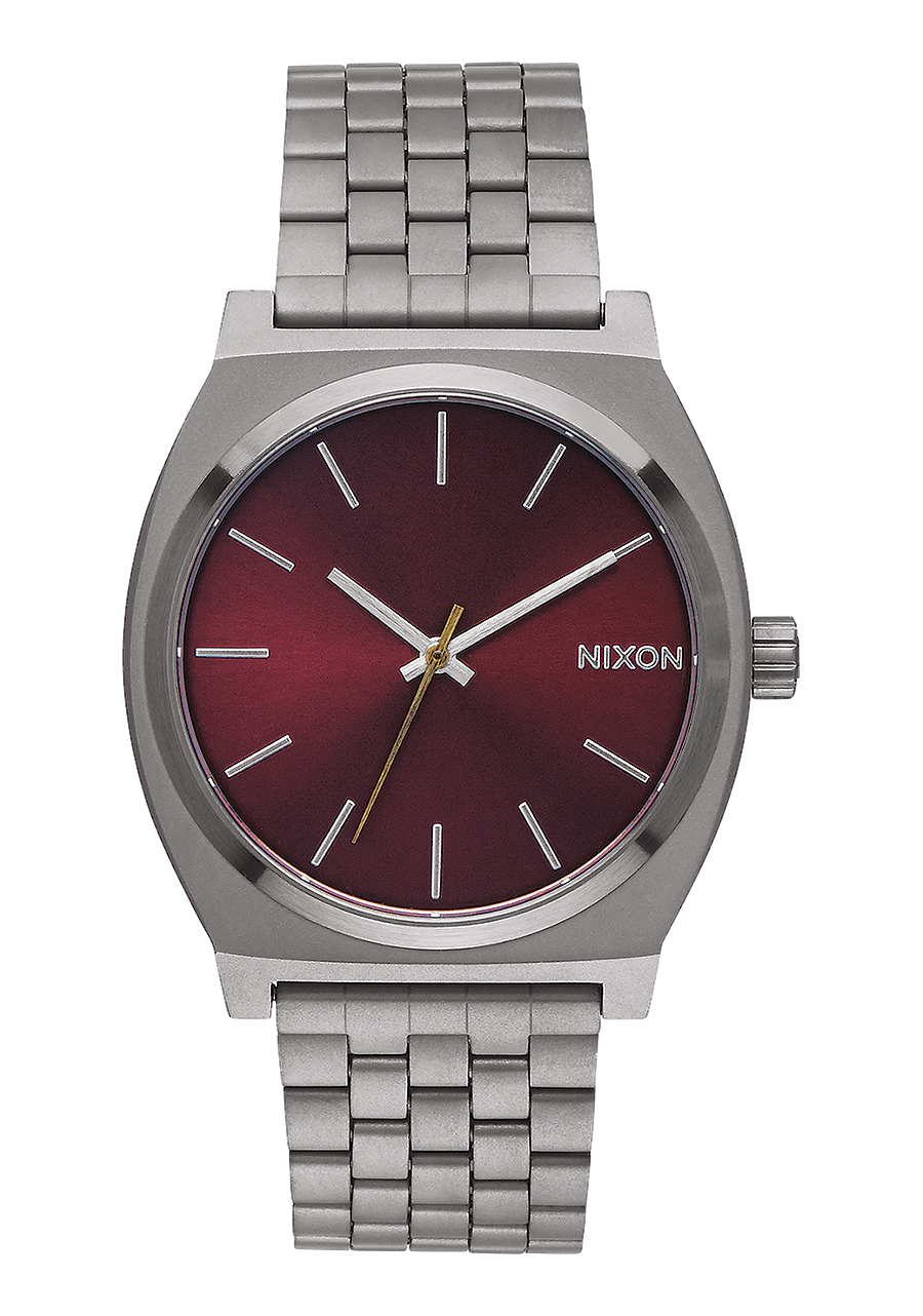 
NIXDEV01 Time Teller Analog Watch - Gunmetal / Deep Burgundy - View 1