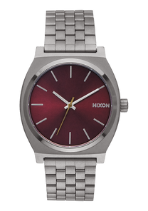 
NIXDEV01 Time Teller Analog Watch - Gunmetal / Deep Burgundy - View 1