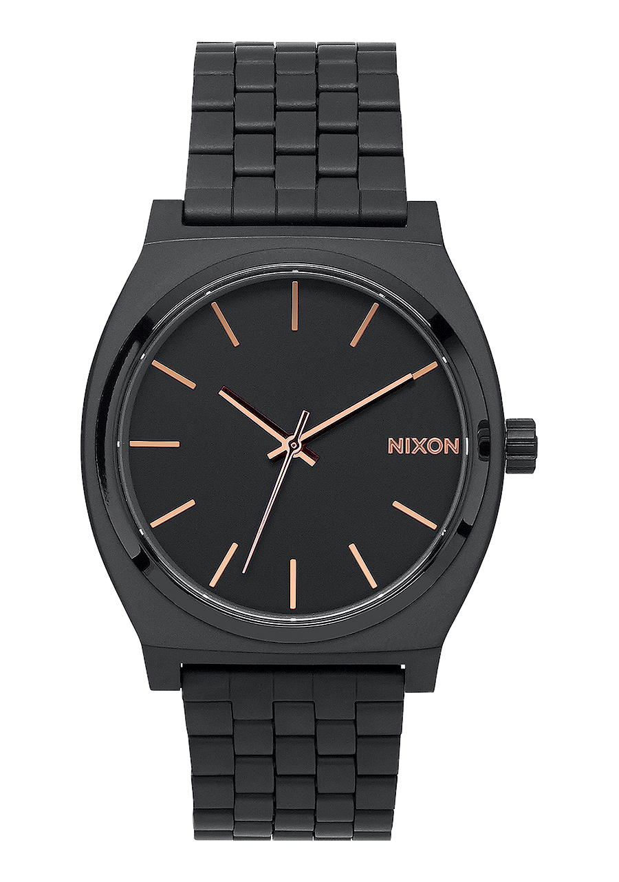 
NIXDEV01 Time Teller Analog Watch - All Black / Rose Gold - View 1