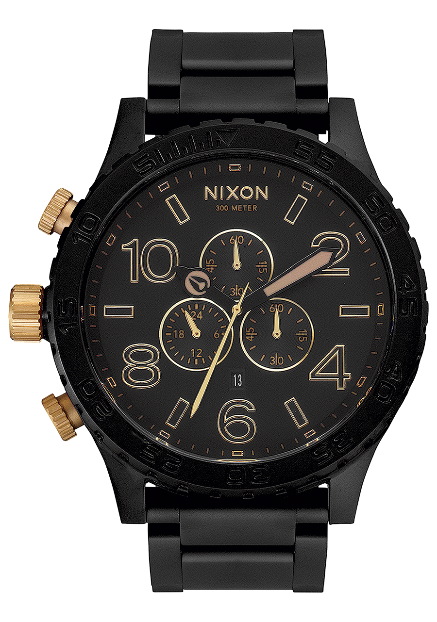 
NIXDEV01 51-30 Chrono Analog Watch - Matte Black / Gold - View 1