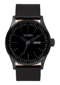 
NIXDEV01 Sentry Leather Analog Watch - All Black - View 1