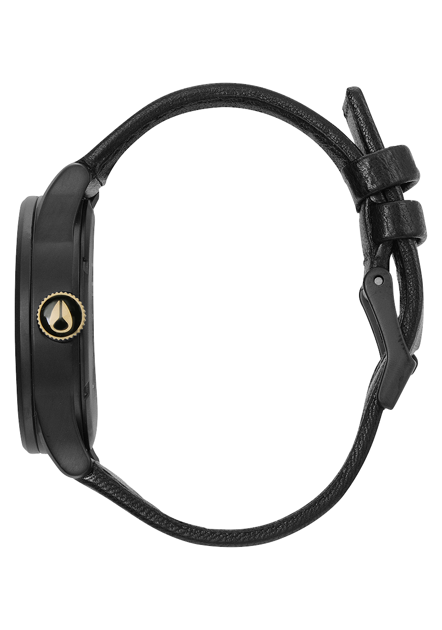 
NIXDEV01 Sentry Leather Analog Watch - Matte Black / Gold - View 2
