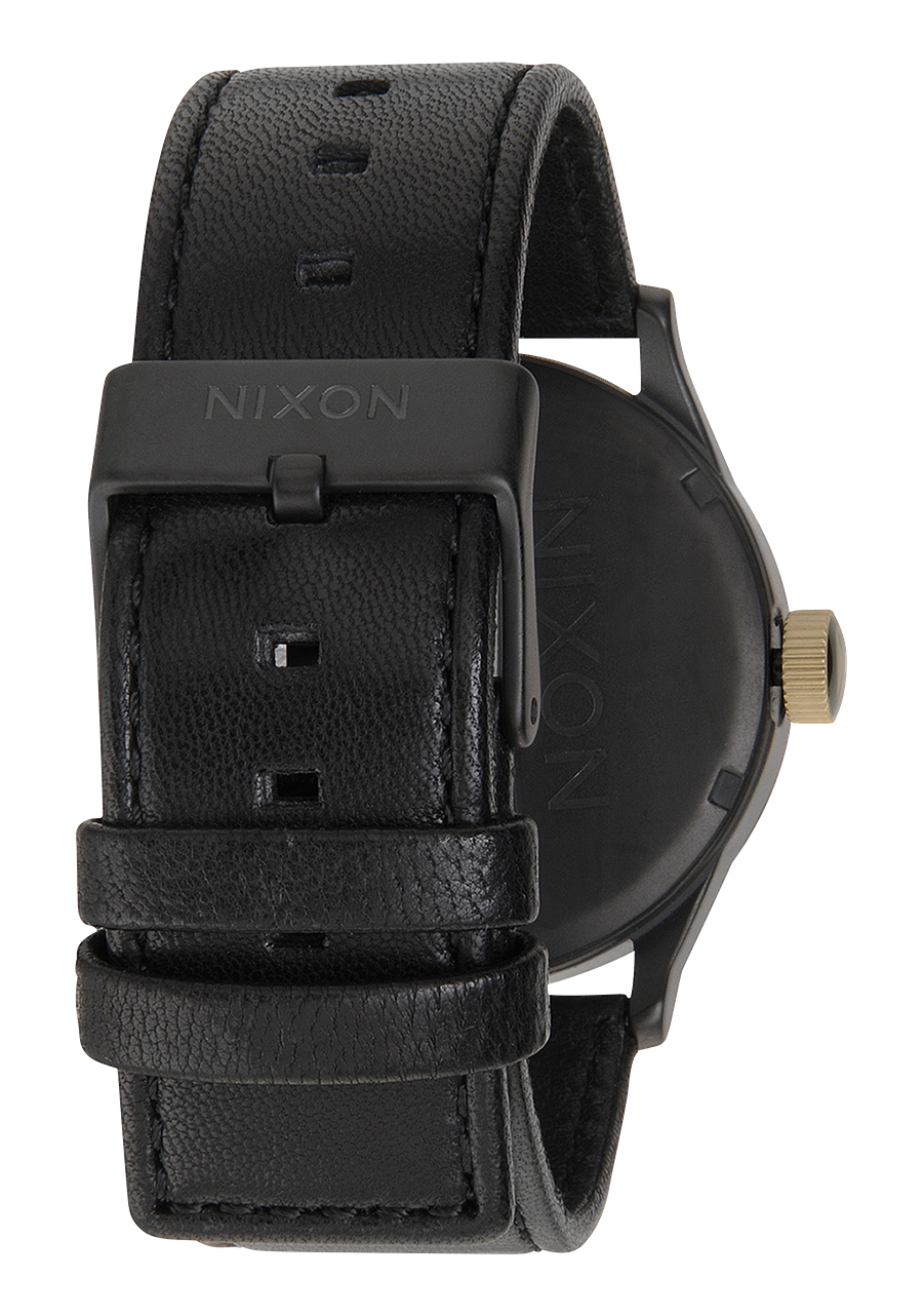 
NIXDEV01 Sentry Leather Analog Watch - Matte Black / Gold - View 3