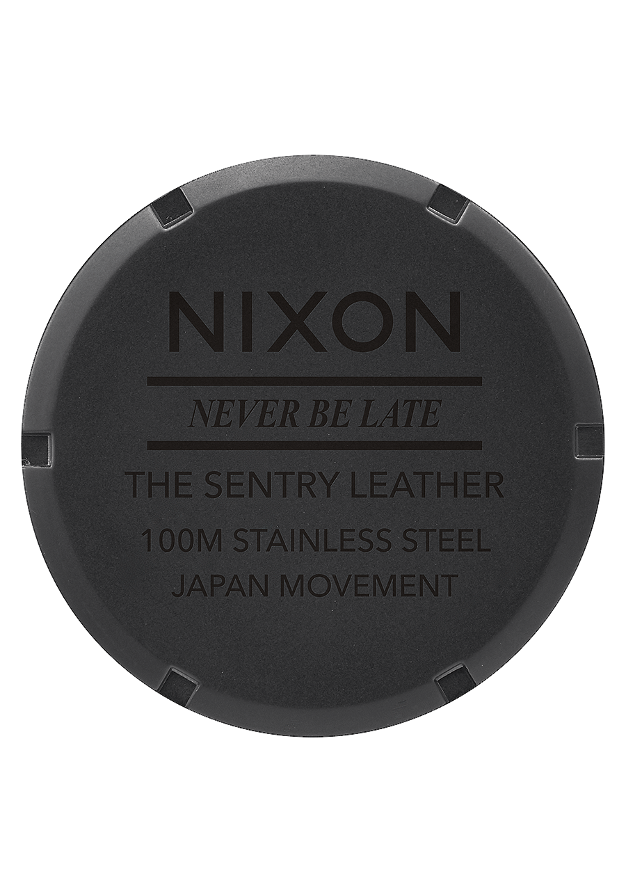 
NIXDEV01 Sentry Leather Analog Watch - Matte Black / Gold - View 4