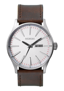 
NIXDEV01 Sentry Leather Analog Watch - Silver / Brown - View 1