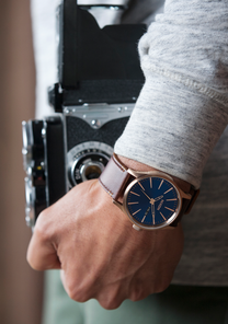 
NIXDEV01 Sentry Leather Analog Watch - Blue / Brown - View 5