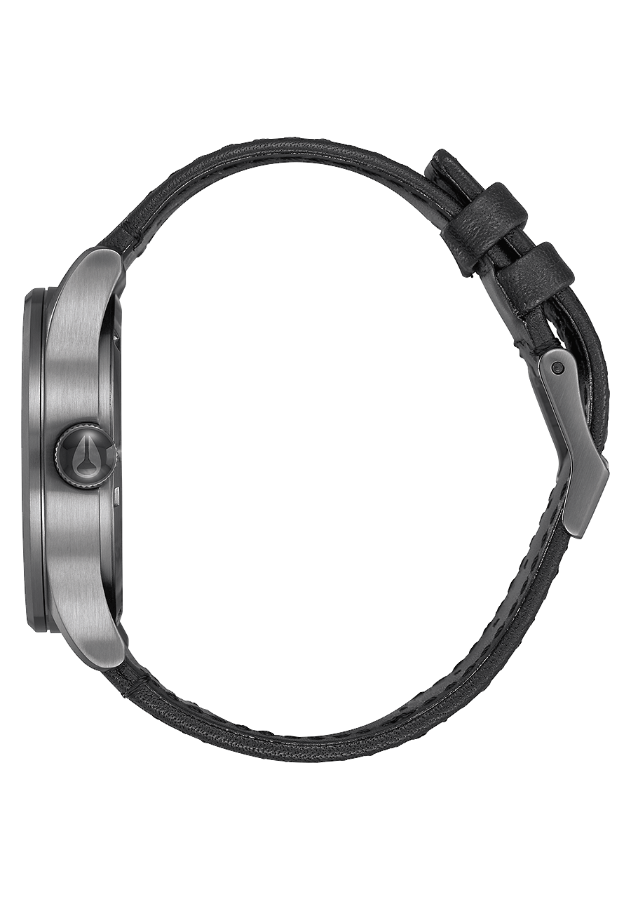 
NIXDEV01 Sentry Leather Analog Watch - Gunmetal / Black - View 2