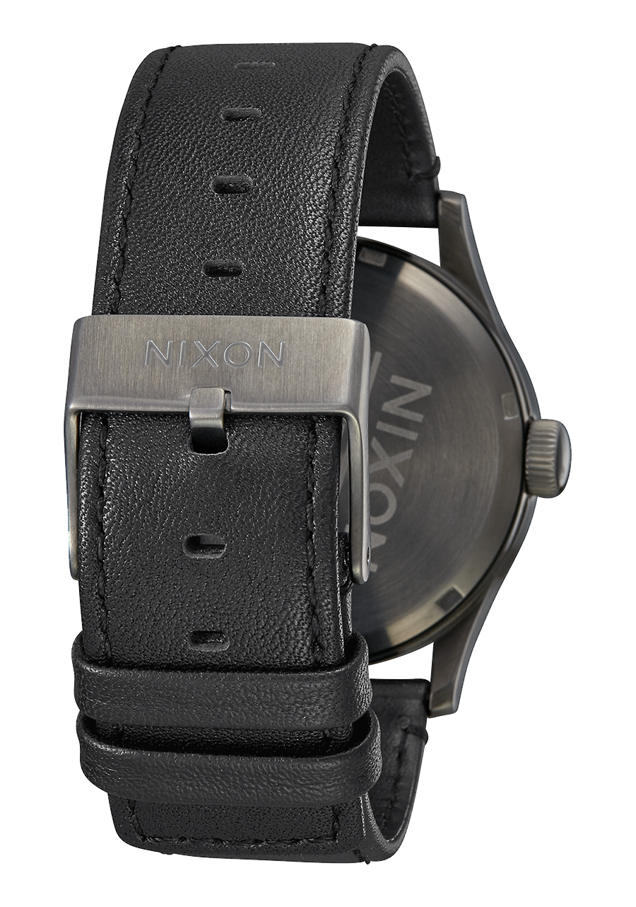 
NIXDEV01 Sentry Leather Analog Watch - Gunmetal / Black - View 3