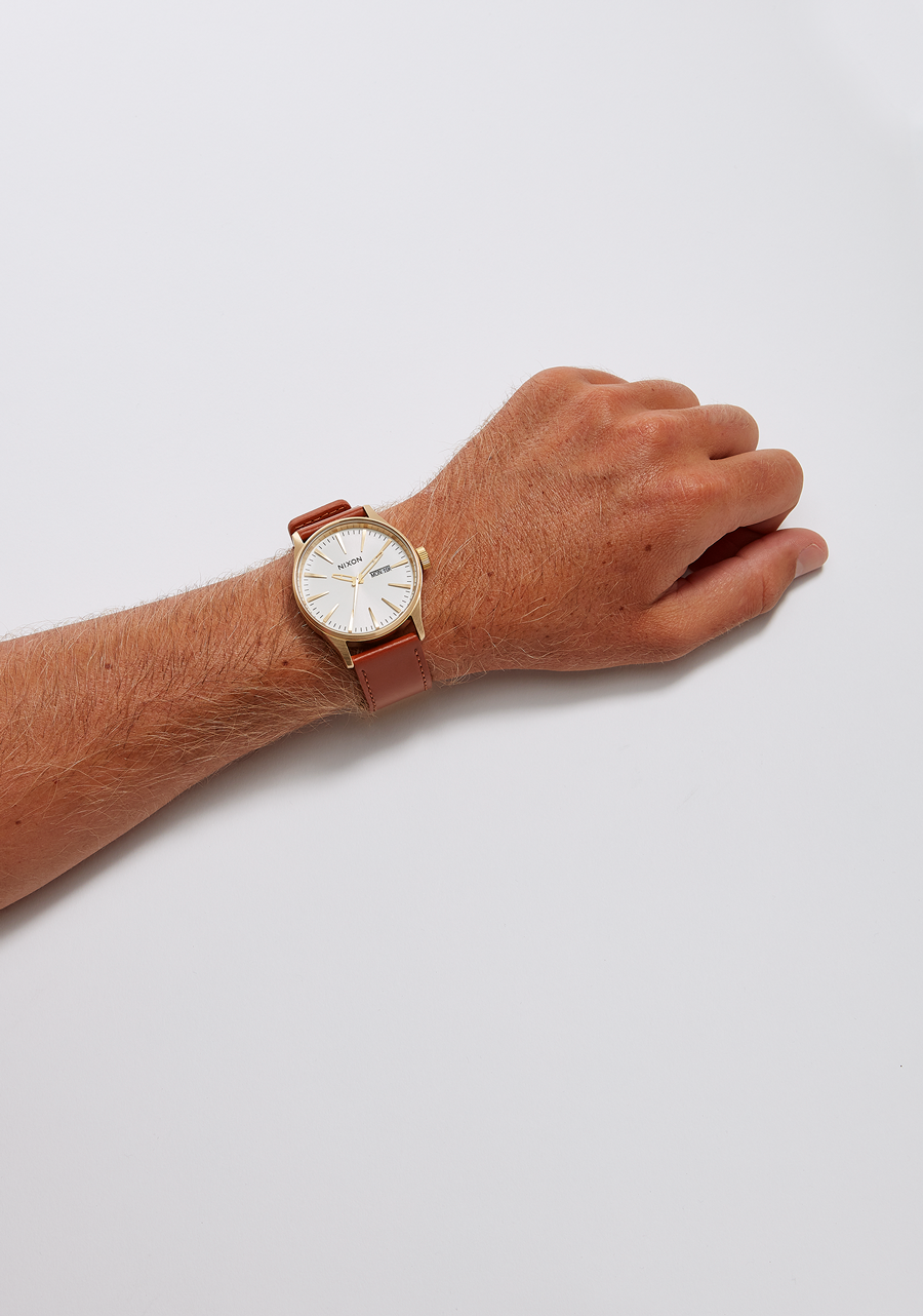 
NIXDEV01 Sentry Leather Analog Watch - All Silver / Black - View 6