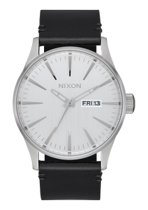 
NIXDEV01 Sentry Leather Analog Watch - All Silver / Black - View 1