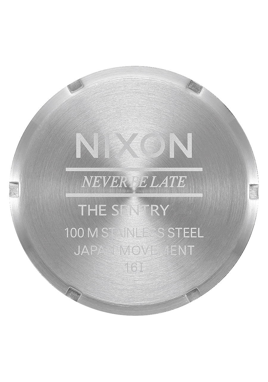 
NIXDEV01 Sentry Leather Analog Watch - All Silver / Black - View 4