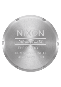 
NIXDEV01 Sentry Leather Analog Watch - All Silver / Black - View 4