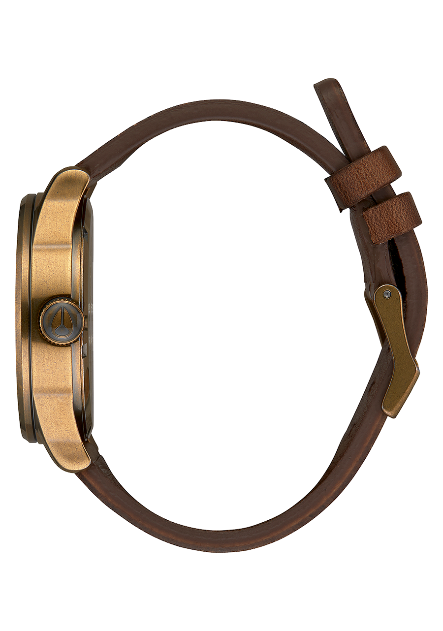 
NIXDEV01 Sentry Leather Analog Watch - Brass / Black / Brown - View 2