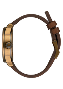 
NIXDEV01 Sentry Leather Analog Watch - Brass / Black / Brown - View 2