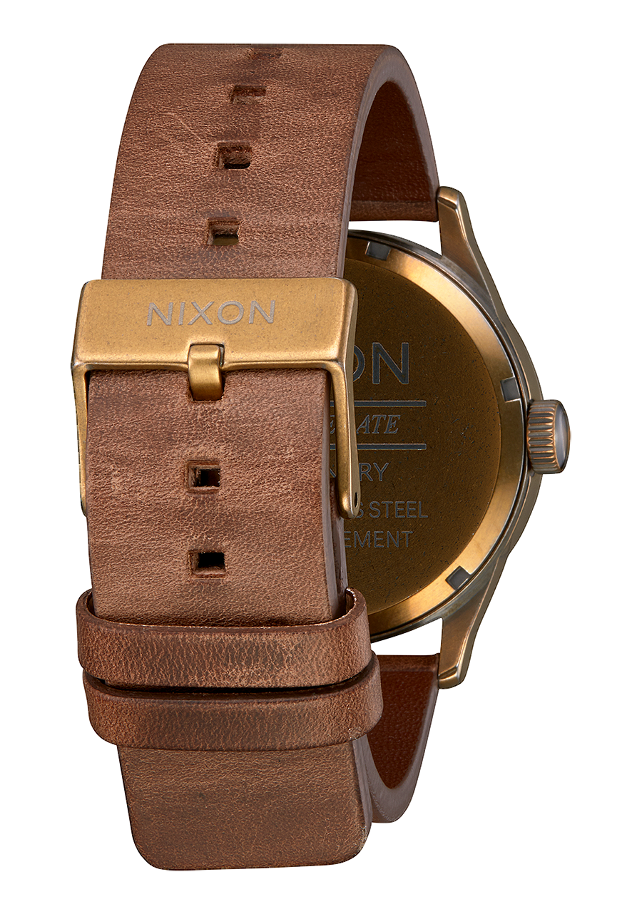 
NIXDEV01 Sentry Leather Analog Watch - Brass / Black / Brown - View 3