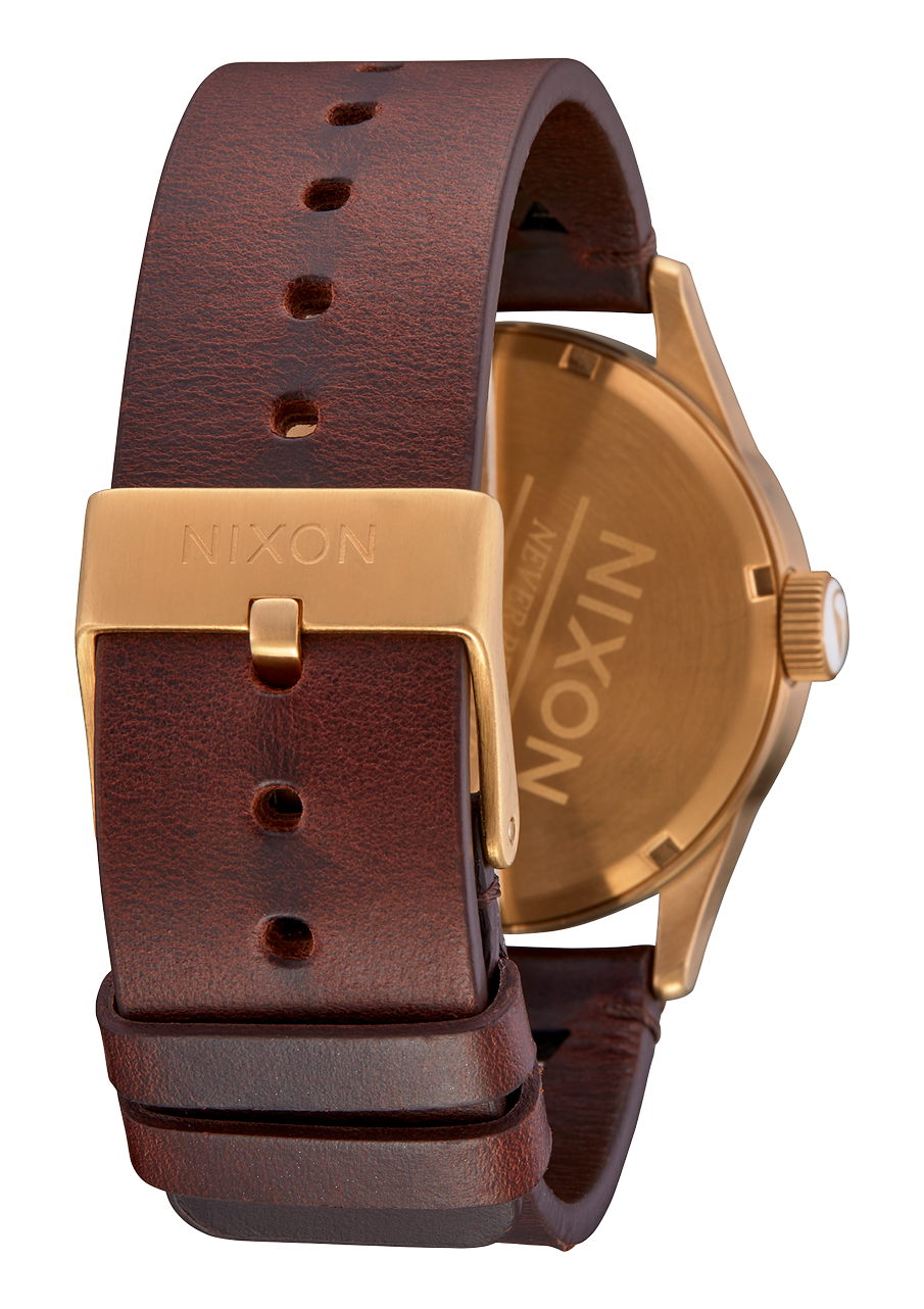 
NIXDEV01 Sentry Leather Analog Watch - Gold / Indigo / Brown - View 3