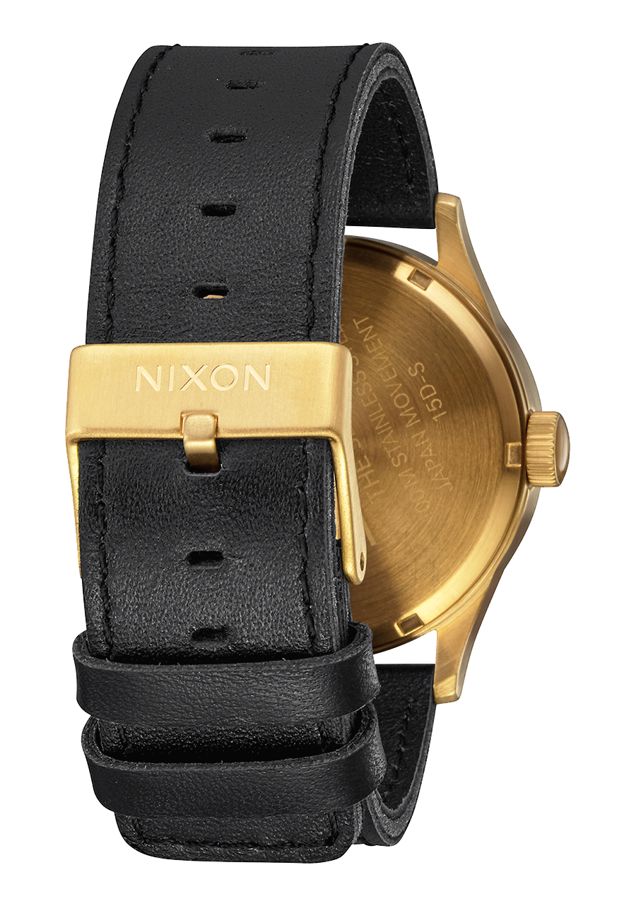 
NIXDEV01 Sentry Leather Analog Watch - Gold / Black - View 3