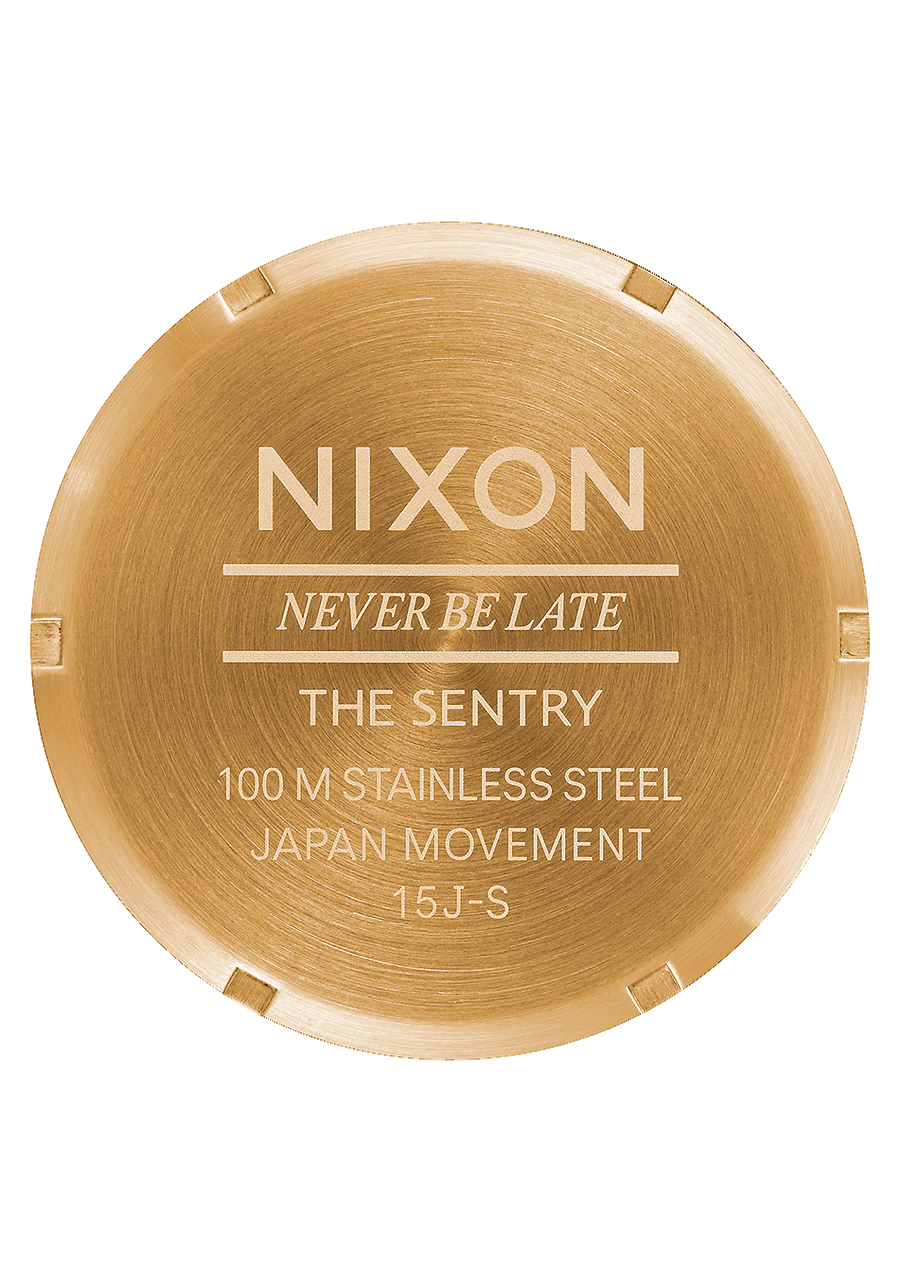 
NIXDEV01 Sentry Leather Analog Watch - Gold / Black - View 4