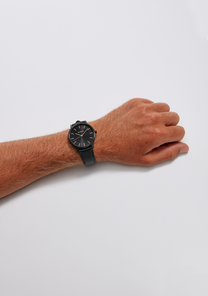 
NIXDEV01 Porter Leather Analog Watch - All Black / Gold - View 6