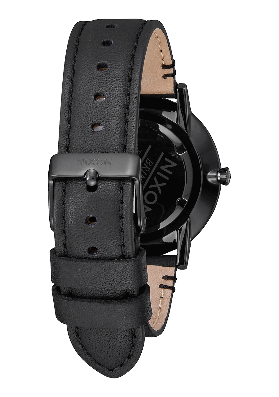 
NIXDEV01 Porter Leather Analog Watch - All Black / Gold - View 3