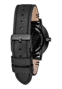 
NIXDEV01 Porter Leather Analog Watch - All Black / Gold - View 3