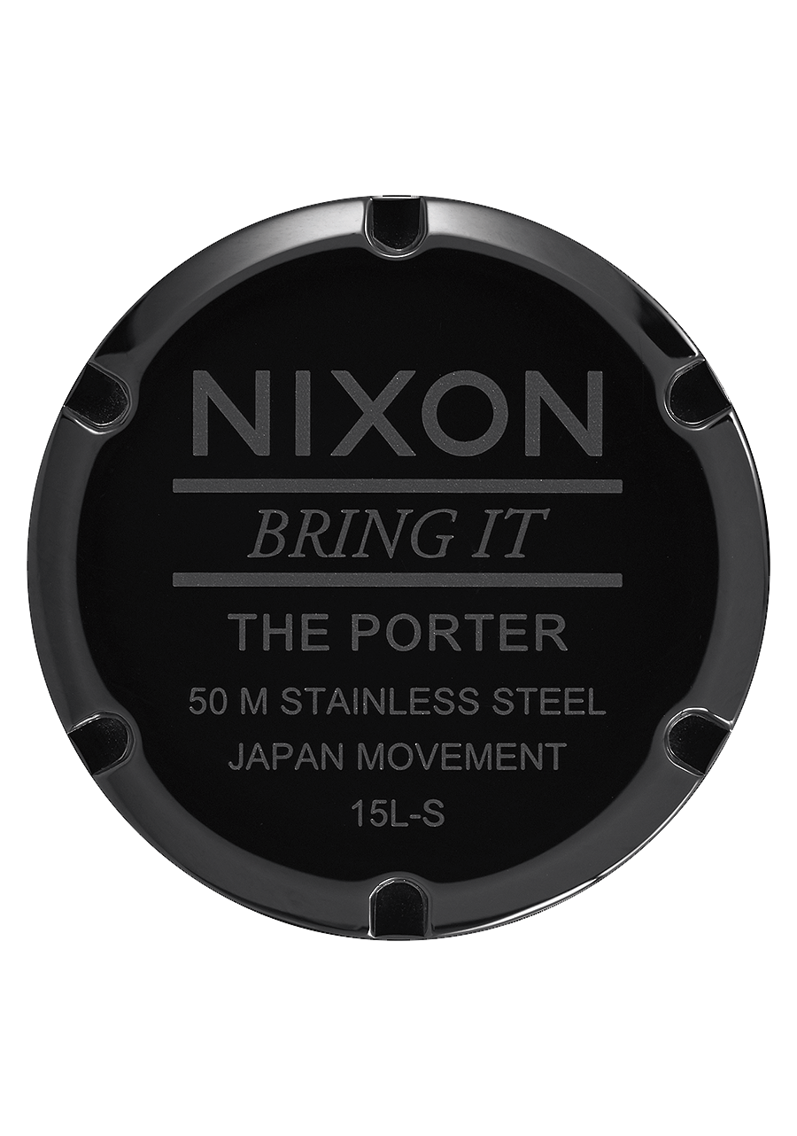 
NIXDEV01 Porter Leather Analog Watch - All Black / Gold - View 4
