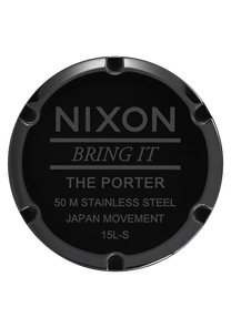 
NIXDEV01 Porter Leather Analog Watch - All Black / Gold - View 4