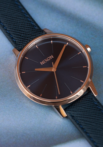 
NIXDEV01 Kensington Leather Analog Watch - Navy / Rose Gold - View 5