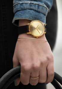 
NIXDEV01 Kensington Leather Analog Watch - Gold / Black - View 5