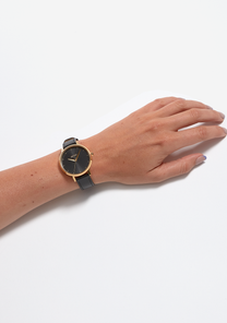 
NIXDEV01 Kensington Leather Analog Watch - Gold / Black - View 6