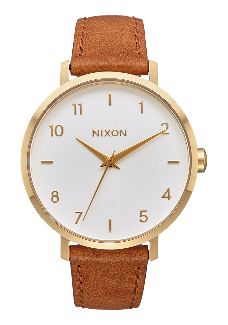 Arrow Leather - Gold / White / Saddle