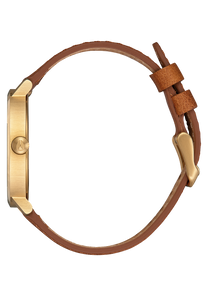 
NIXDEV01 Arrow Leather Analog Watch - Gold / White / Saddle - View 2