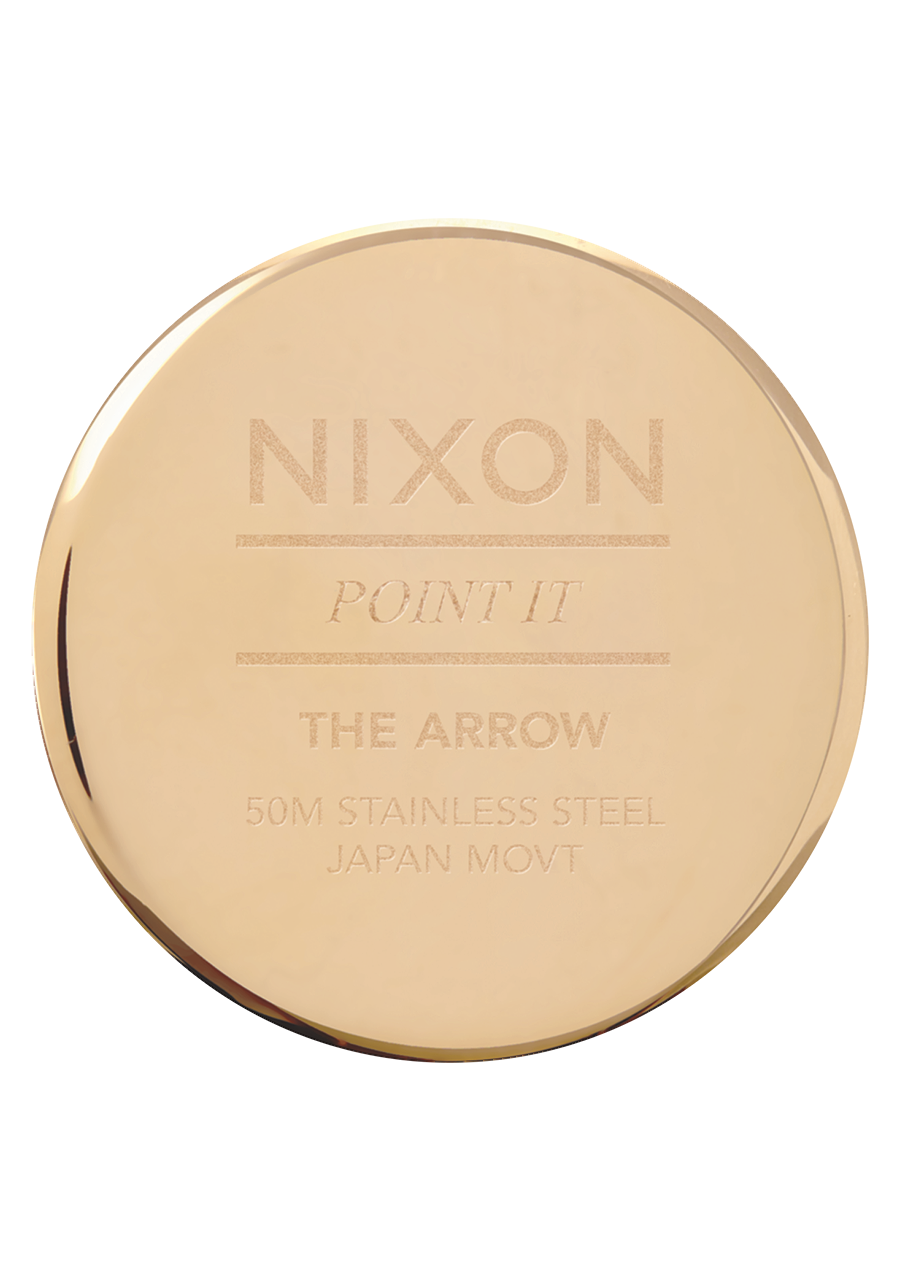 
NIXDEV01 Arrow Leather Analog Watch - Gold / Cream / Black - View 4