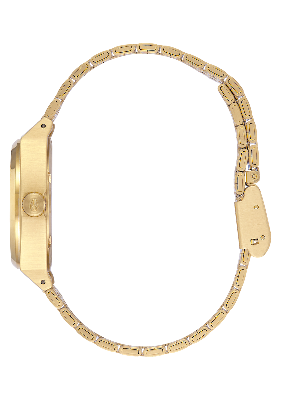 
NIXDEV01 Medium Time Teller Analog Watch - Light Gold / Turquoise - View 2