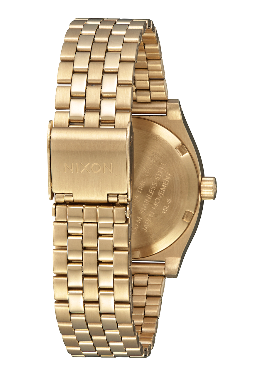 
NIXDEV01 Medium Time Teller Analog Watch - Light Gold / Turquoise - View 3