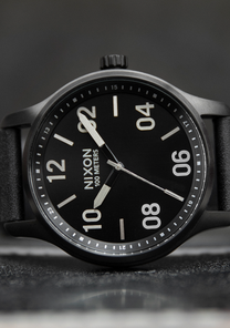 
NIXDEV01 Patrol Leather Analog Watch - Black / Silver / Black - View 6