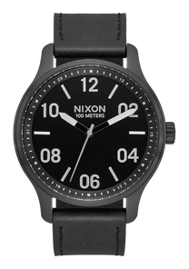 
NIXDEV01 Patrol Leather Analog Watch - Black / Silver / Black - View 1