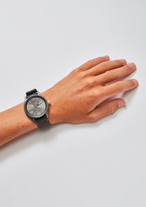 
NIXDEV01 Patrol Leather Analog Watch - Gunmetal / Gold - View 6