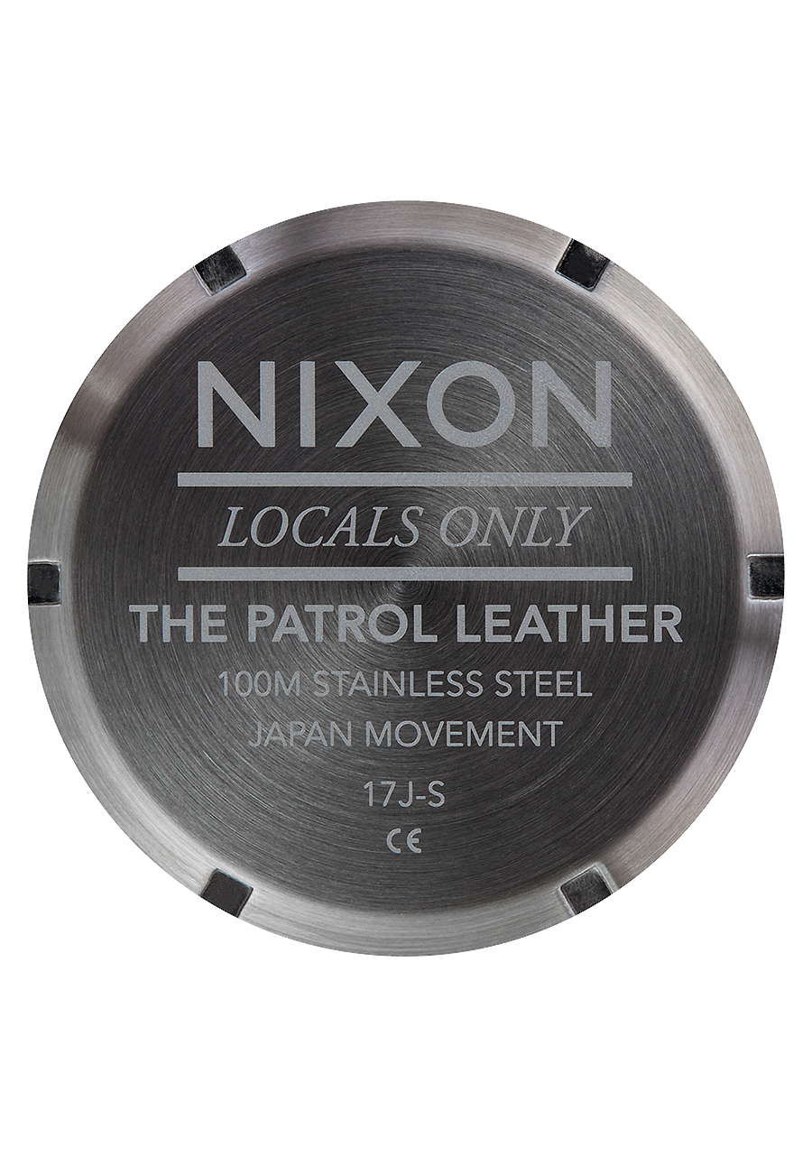 
NIXDEV01 Patrol Leather Analog Watch - Gunmetal / Gold - View 4