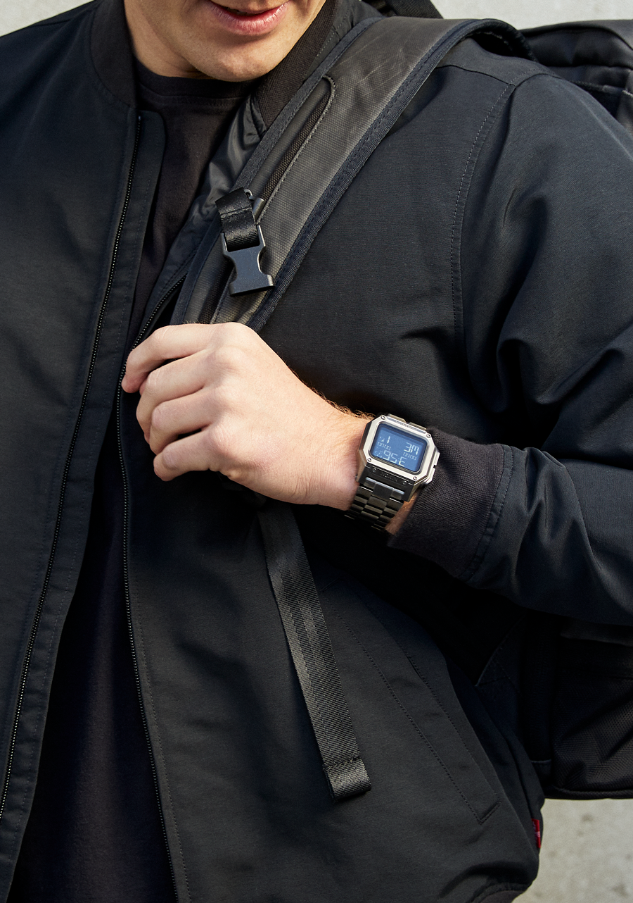 
NIXDEV01 Regulus Stainless Steel Digital Watch - Gunmetal - View 5