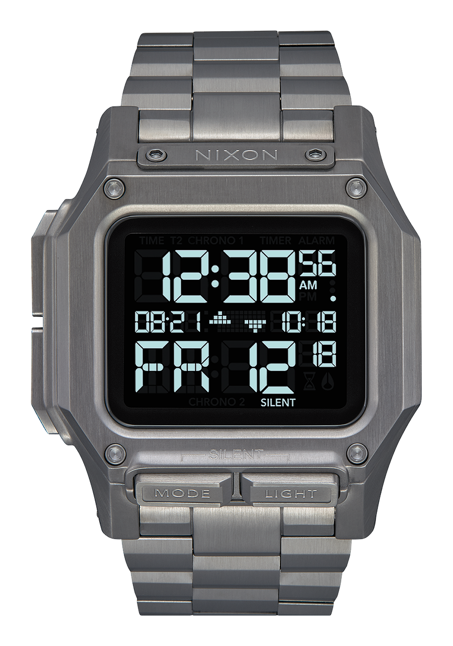 
NIXDEV01 Regulus Stainless Steel Digital Watch - Gunmetal - View 1