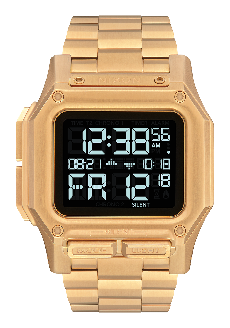 
NIXDEV01 Regulus Stainless Steel Digital Watch - All Gold - View 1