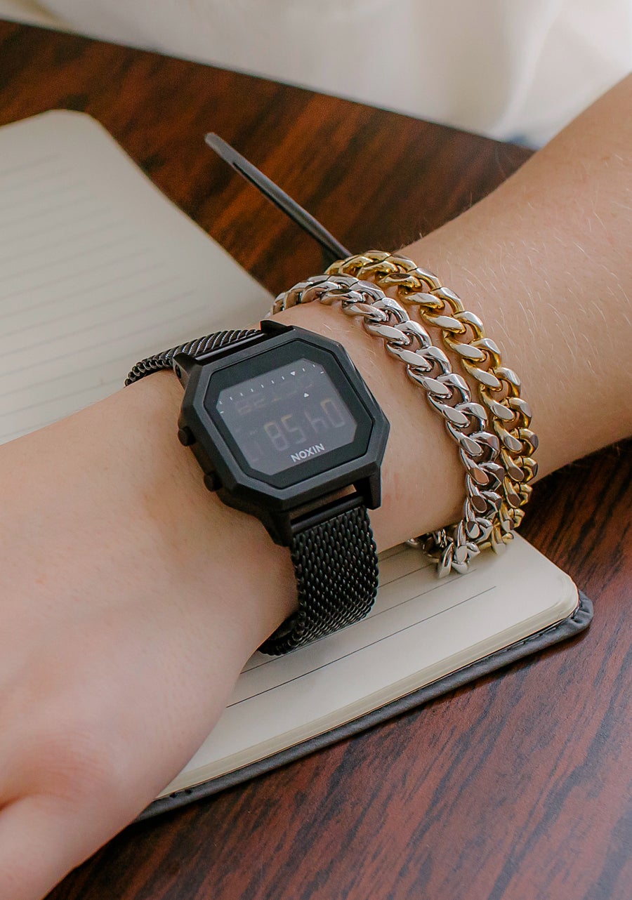 
NIXDEV01 Siren Milanese Digital Watch - All Black - View 7