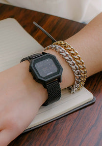 
NIXDEV01 Siren Milanese Digital Watch - All Black - View 7