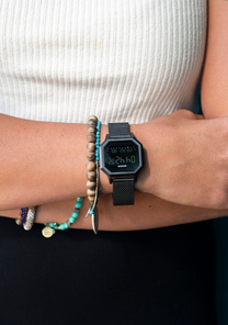 
NIXDEV01 Siren Milanese Digital Watch - All Black - View 5