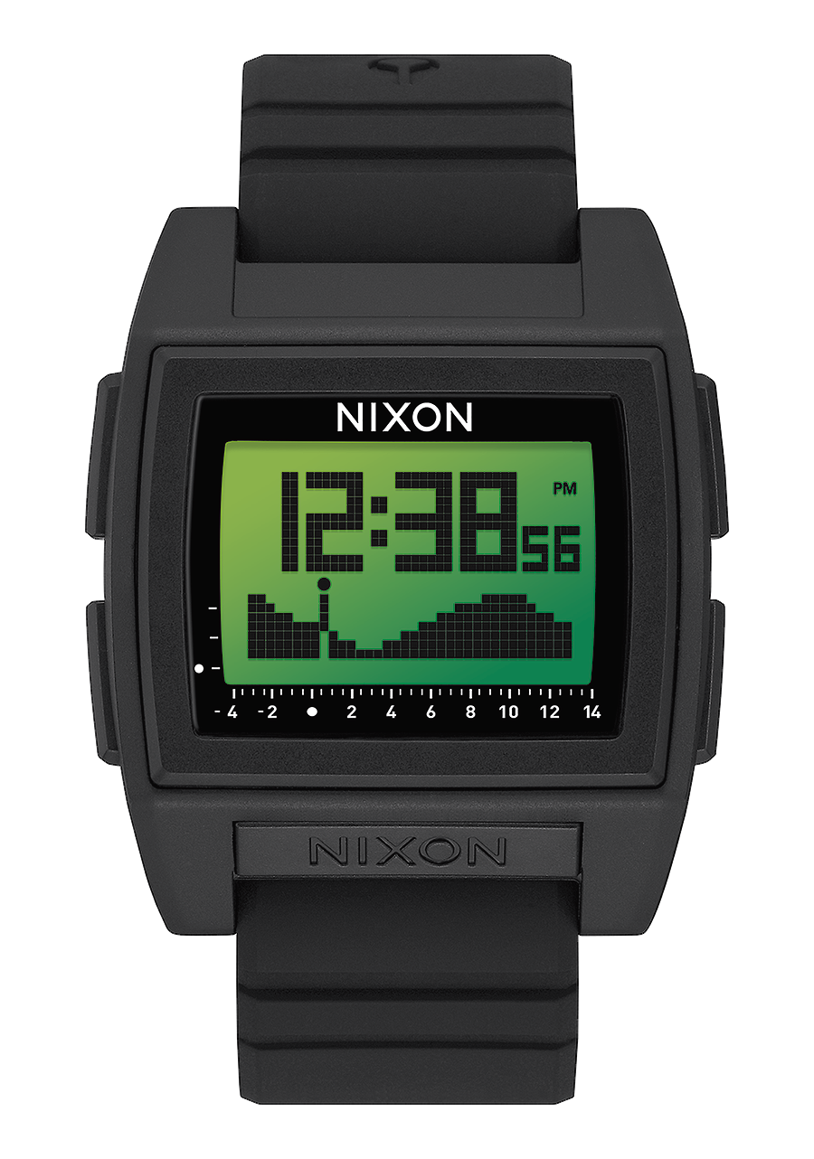 
NIXDEV01 Base Tide Pro Digital Watch - Black / Green Positive - View 1