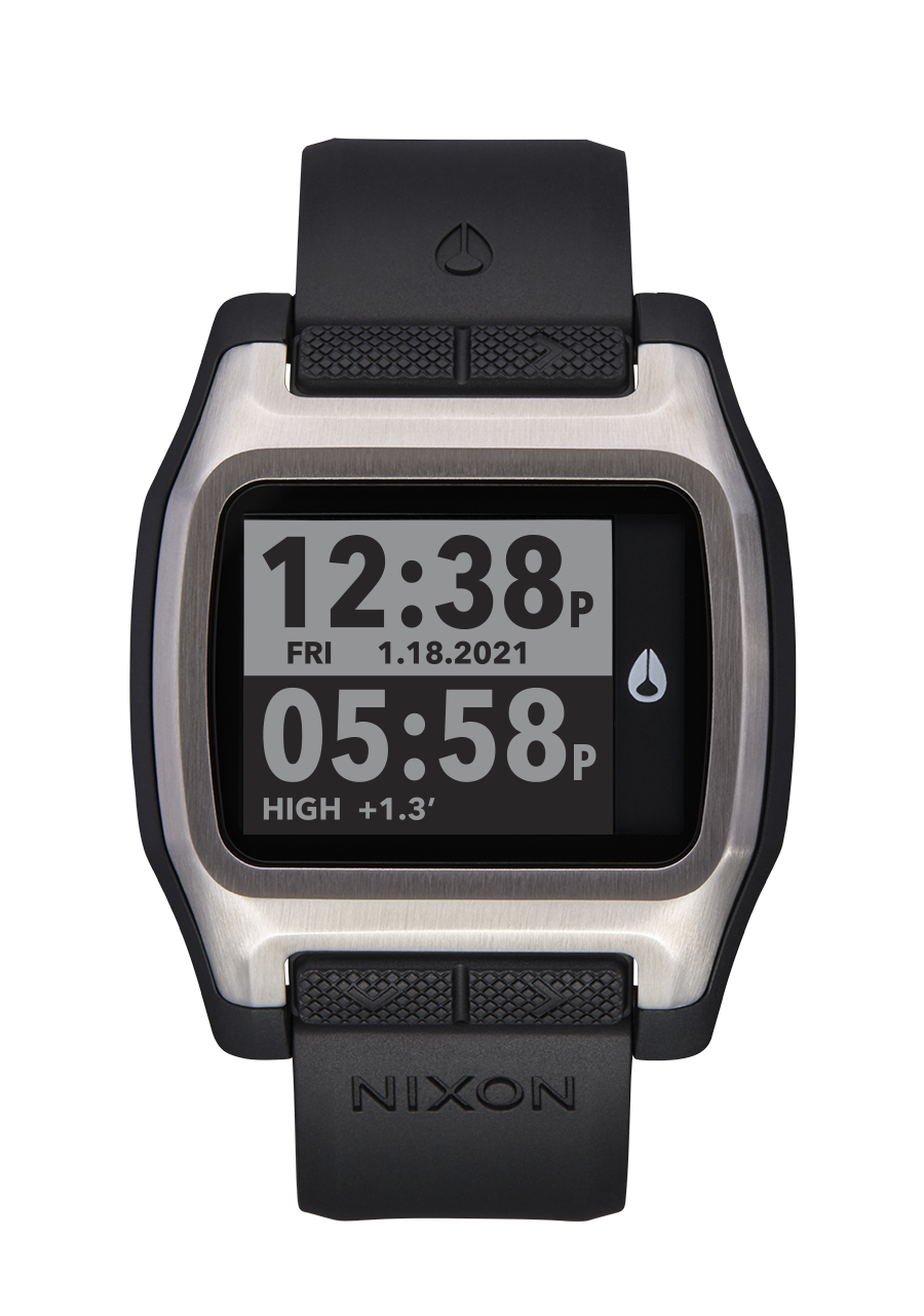 
NIXDEV01 High Tide Digital Watch - Silver / Black - View 1