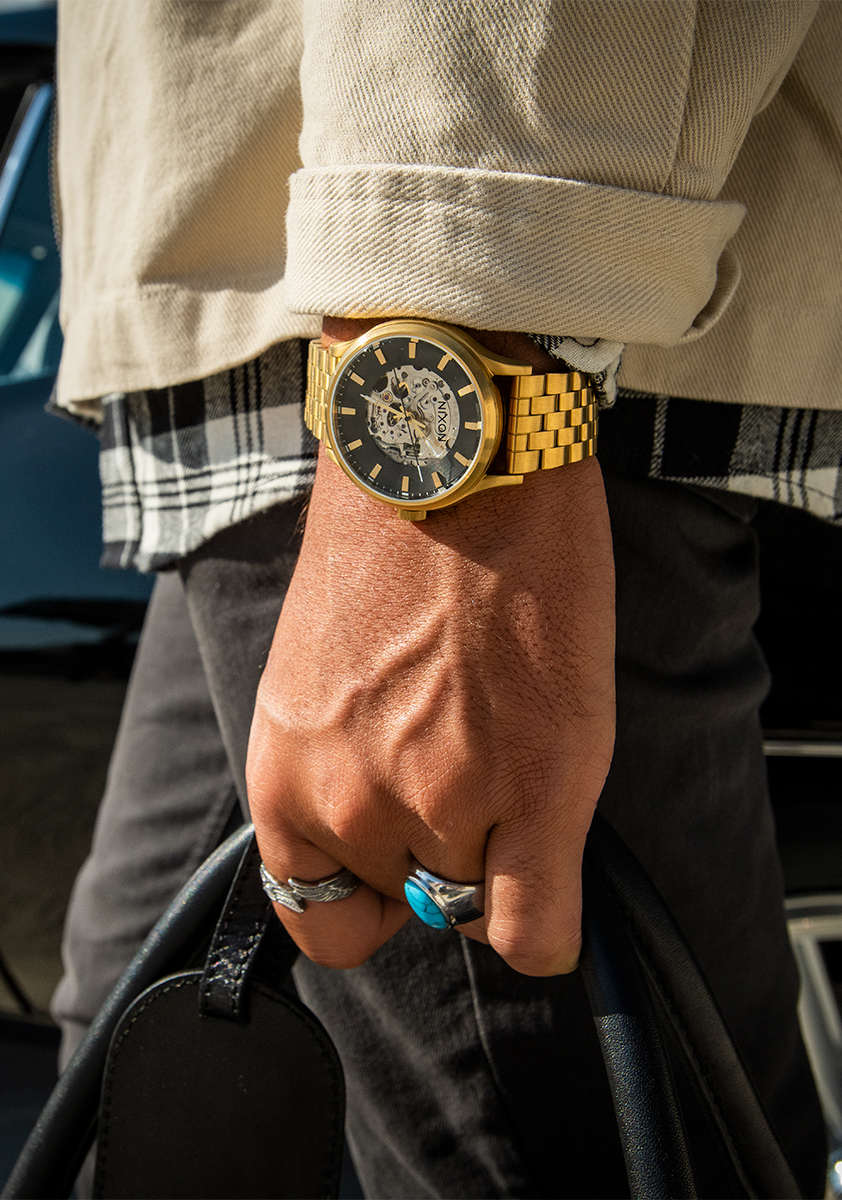 
NIXDEV01 Spectra Analog Watch - Black / Gold - View 7