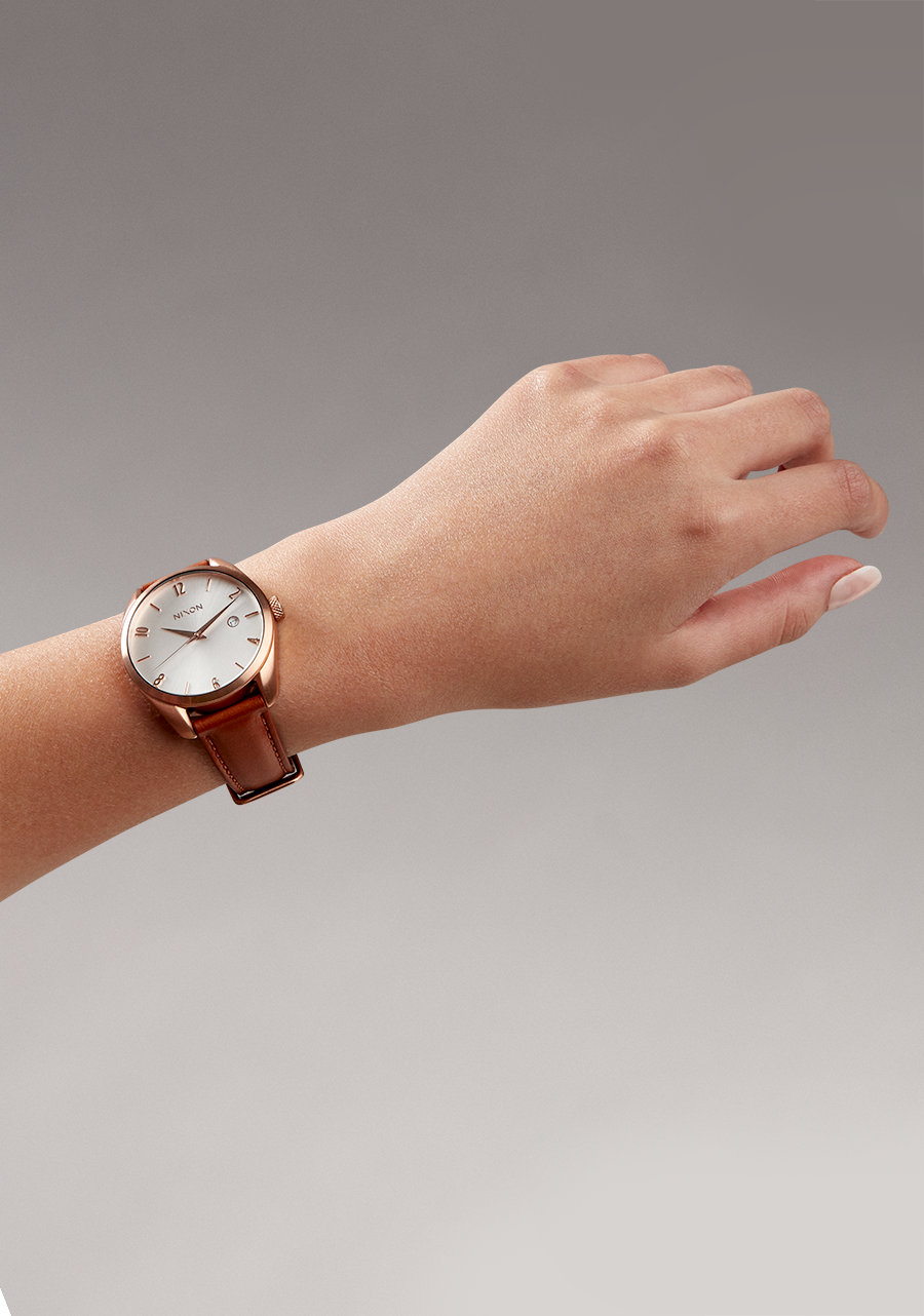 
NIXDEV01 Thalia Leather Analog Watch - Rose Gold / White - View 6